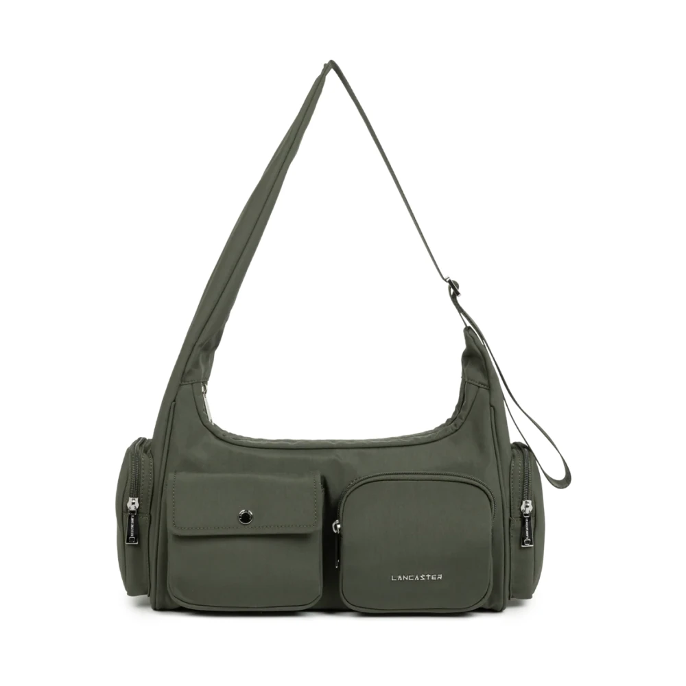 Lancaster Green Shoulder Bags, Female, One Size, Sac Besace Zippé Basic Pocket 510-92