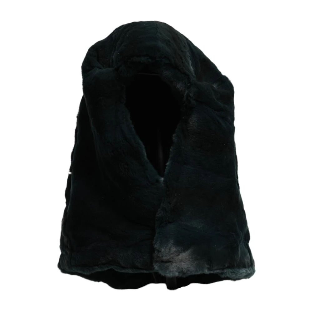 Dolce & Gabbana Women's Black Luxury Weasel Fur Beanie Hat