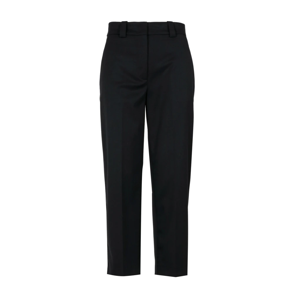 Erika Cavallini Zwarte Wol Cigarette Broek Black Dames