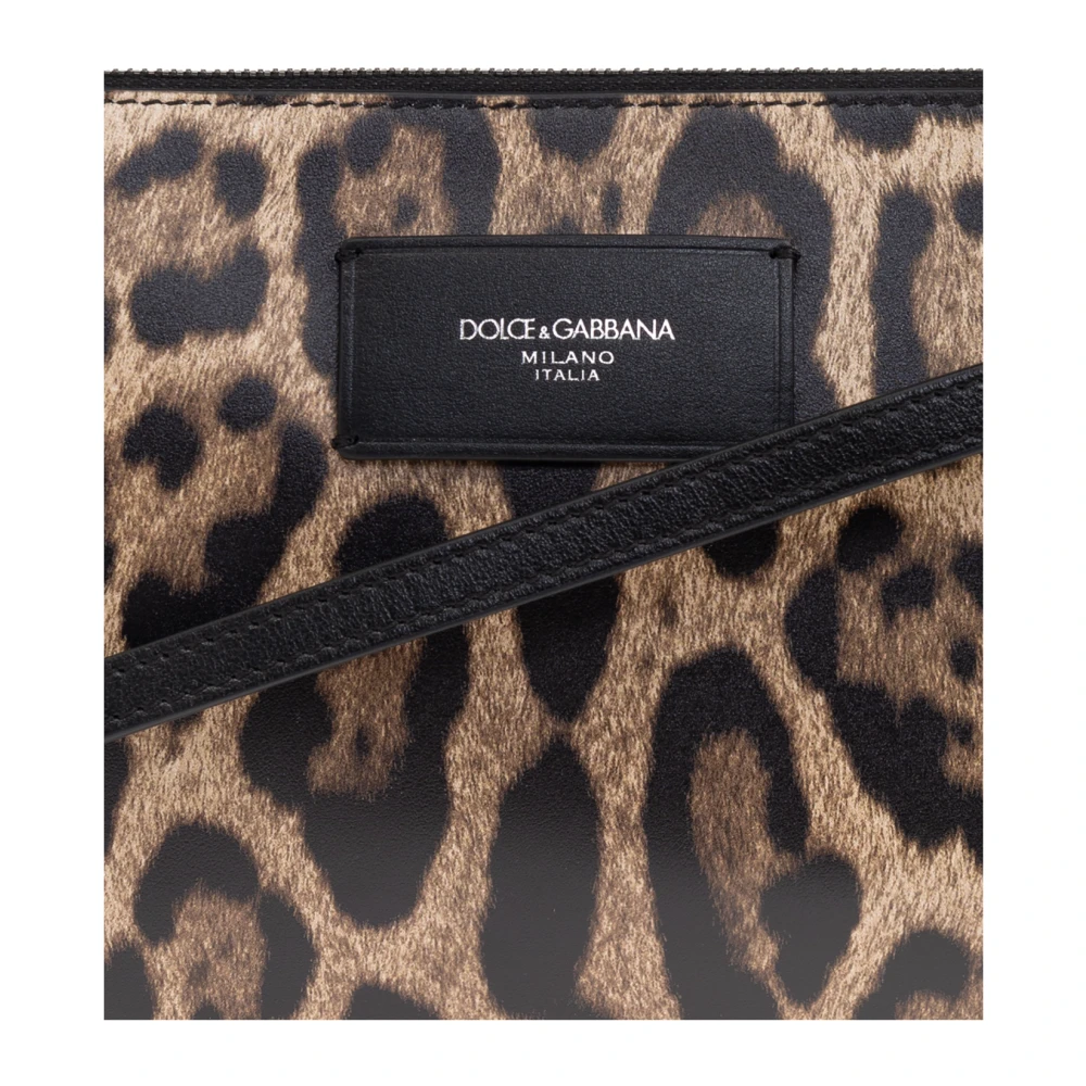 Dolce & Gabbana Dierenprint schoudertas Brown Heren