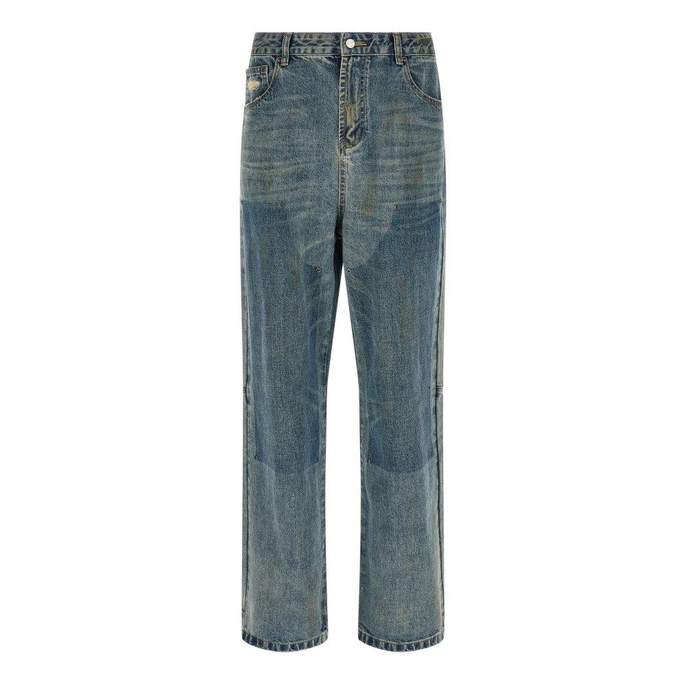 Found Homme Bleu - Jean De Charpentier Double Épaisseur Aux Genoux - Jeans - Taille: W32