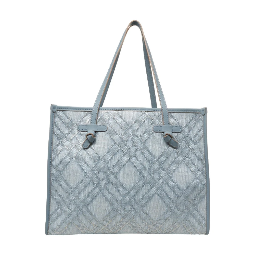 Gianni Chiarini Blauwe Jacquard Handtas 'Marcella' Shopper Blue Dames