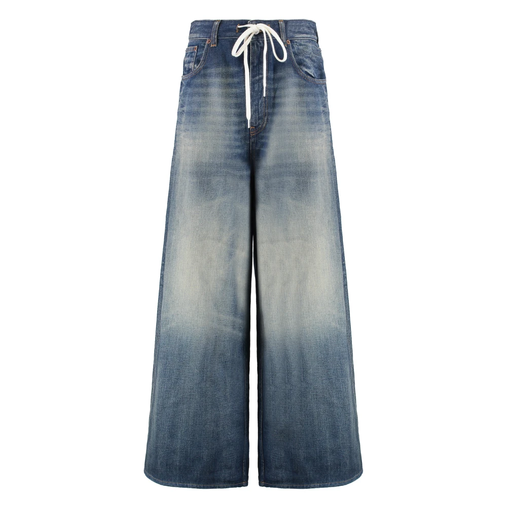 Mm6 Maison Margiela Women's Blue Wide Jeans, W28, Wide-Leg Jeans