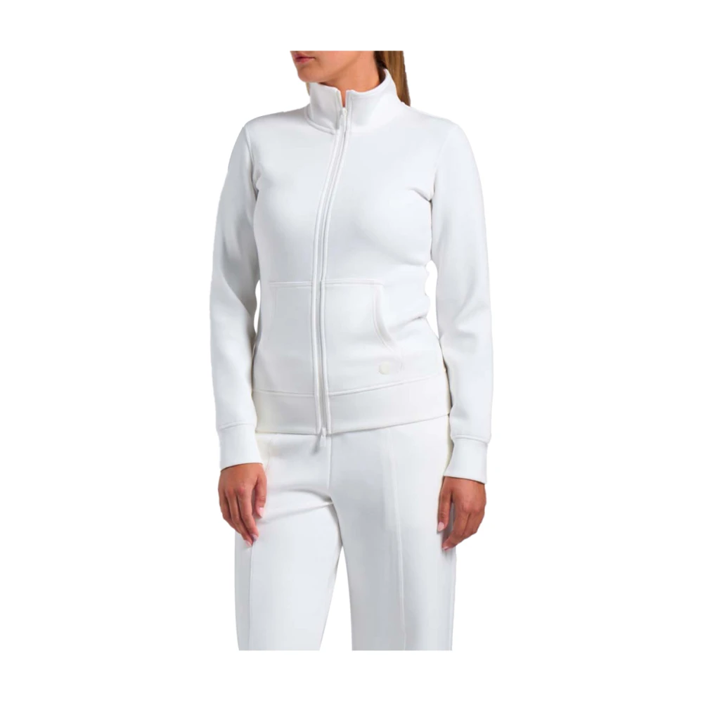 Ciesse Piumini Witte Sweater met Voorkant Rits White Dames