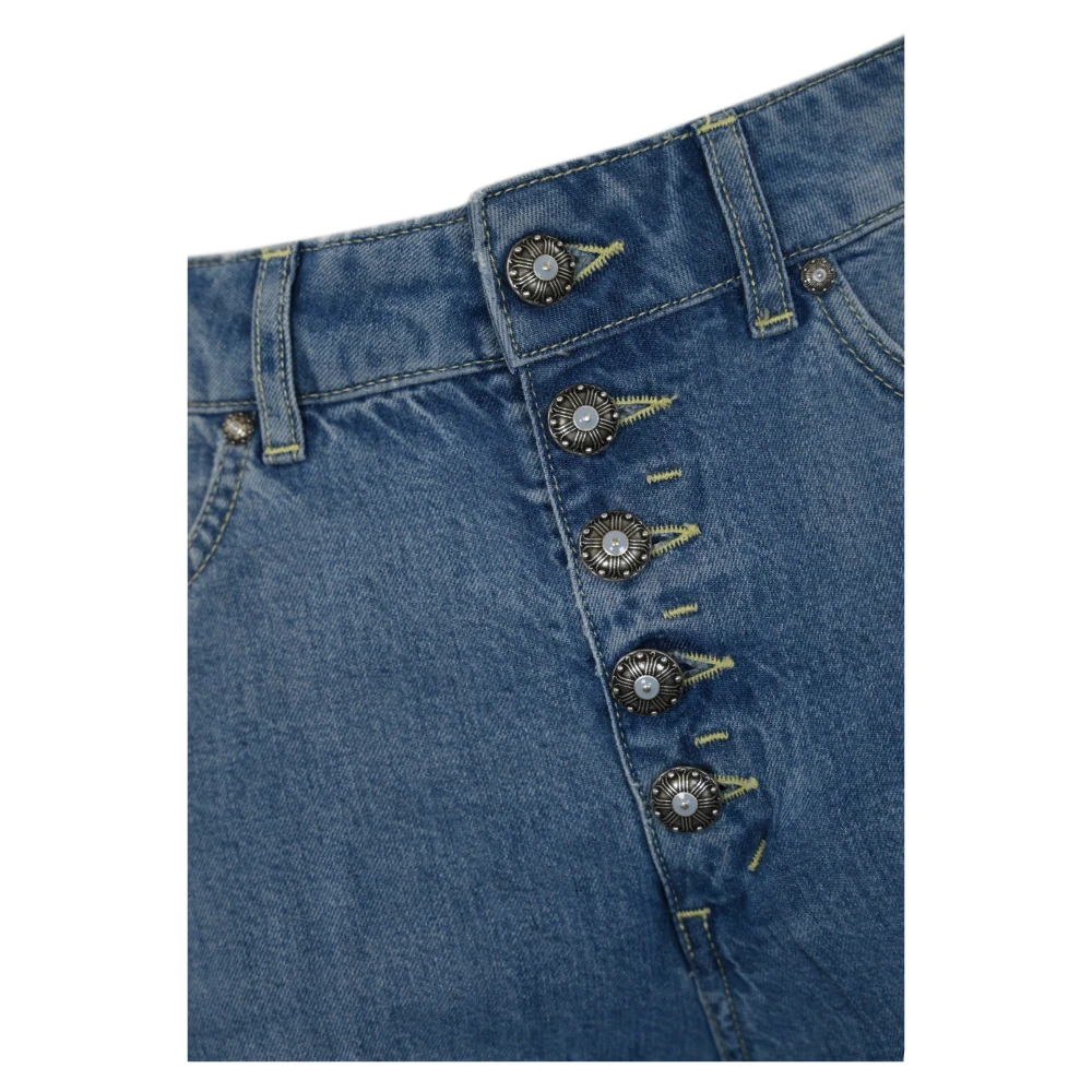 Dondup Blauwe Denim Jeans met Regular Fit Blue Dames