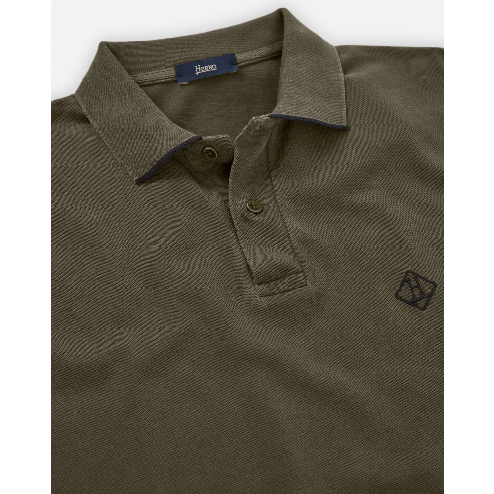 Herno Polo Shirt Green Heren