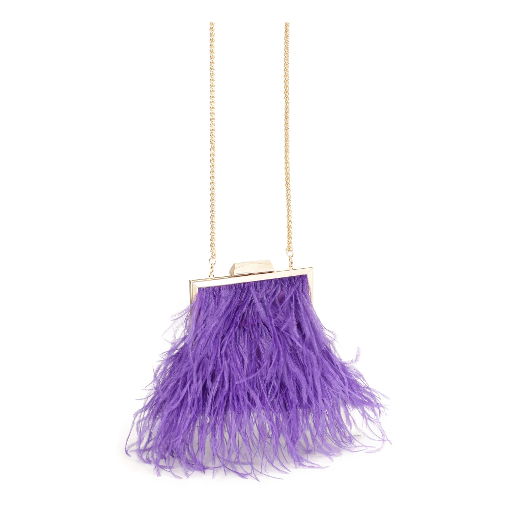 Kazar Paarse handtas met veren Purple Dames