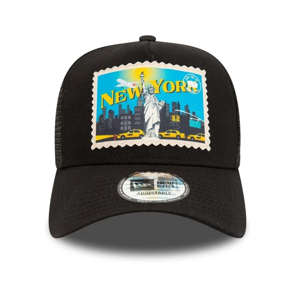 new era Zwarte New York Postkaart Trucker Cap Black Heren