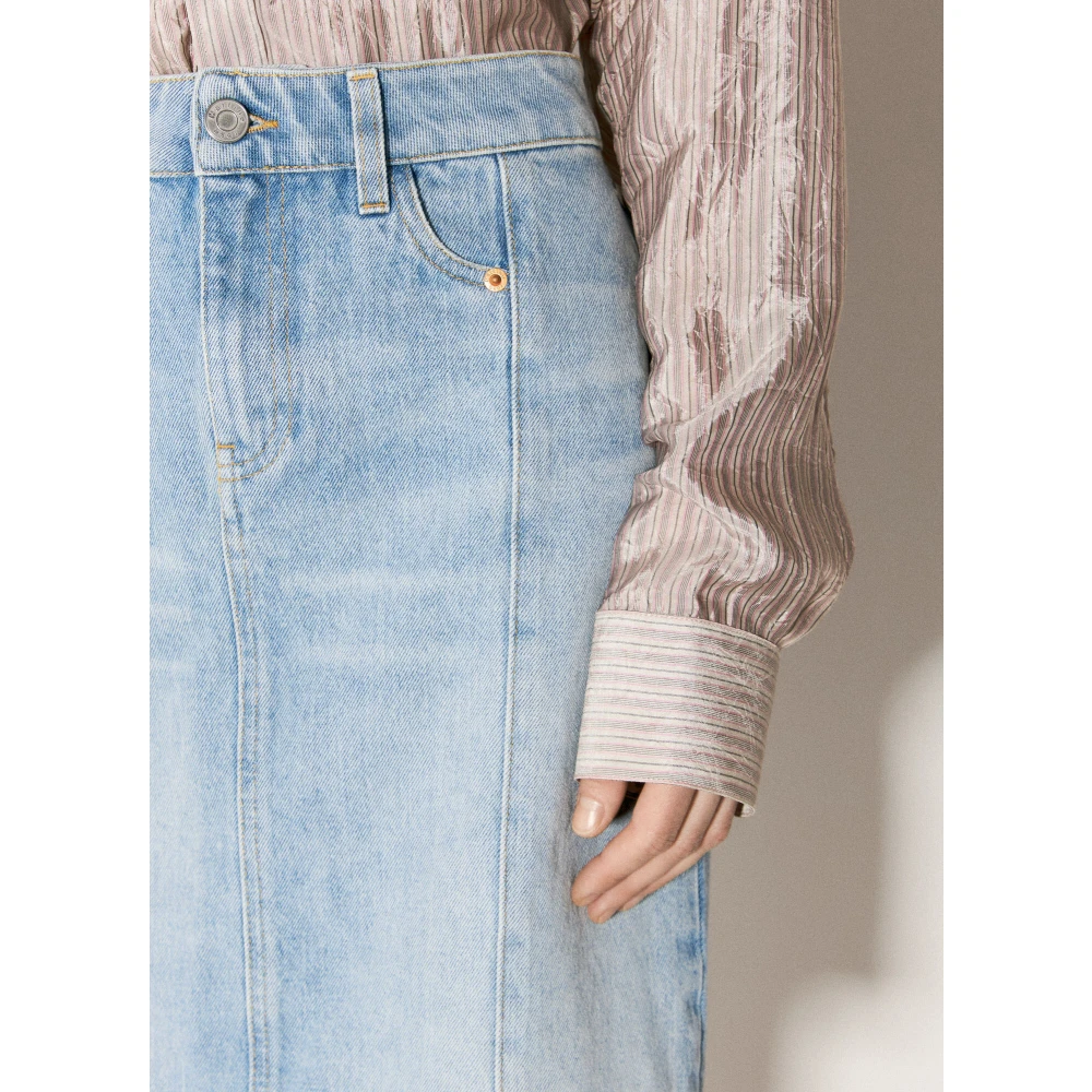 Martine Rose Denim Mini Rok met Ritszakken Blue Dames