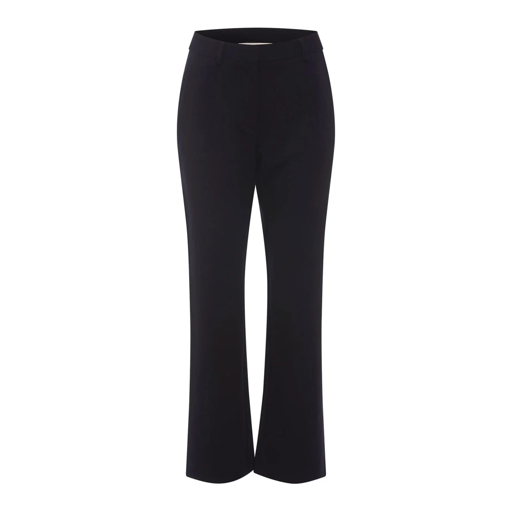 RUE de Femme Zwarte wijde broek met gestreken vouwen Black Dames