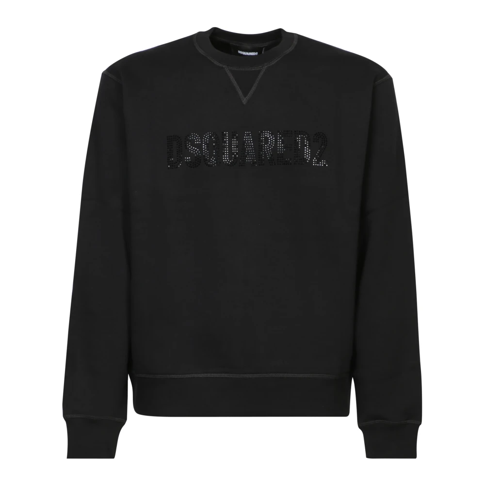 Dsquared2 Men's Black Sweatshirts, S, Sequined Logo Sweatshirt Aw24