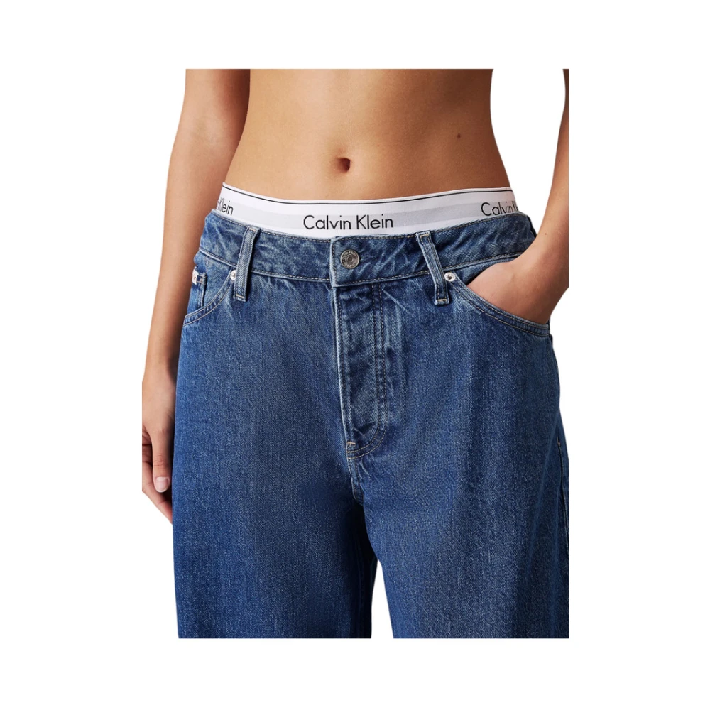 Calvin Klein Jeans Ruimvallende Denim Jeans Blue Dames