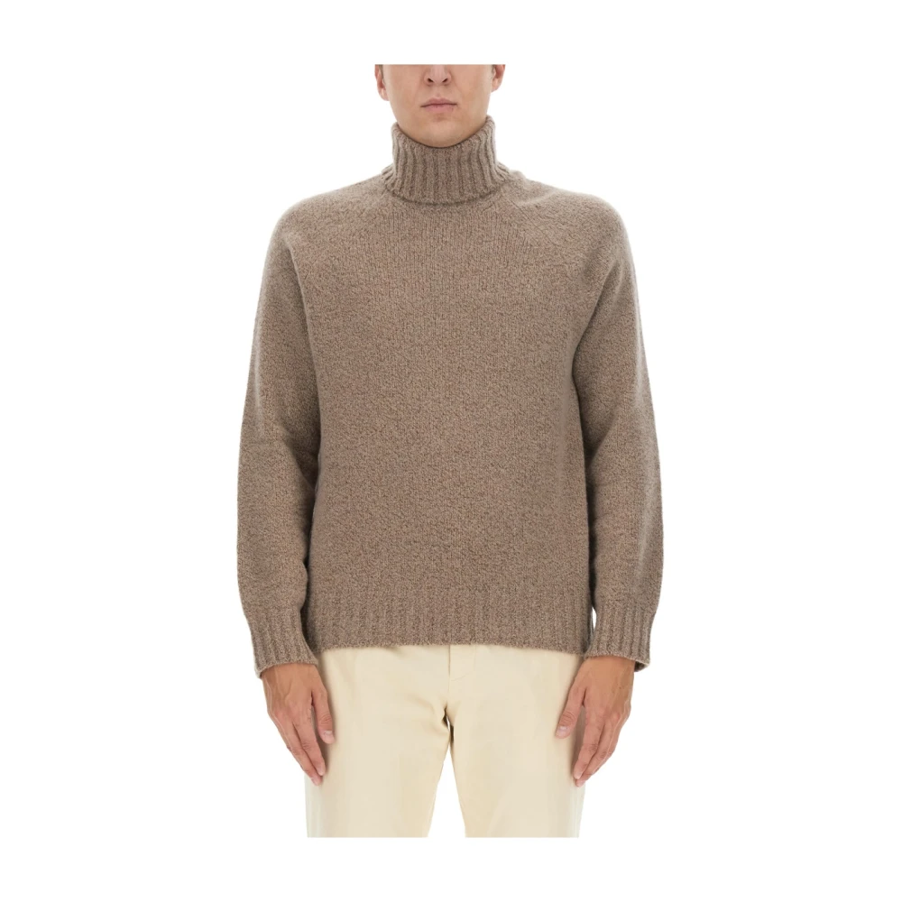 Ermenegildo Zegna Luxe Turtleneck Gebreide Kleding voor Mannen Beige Heren