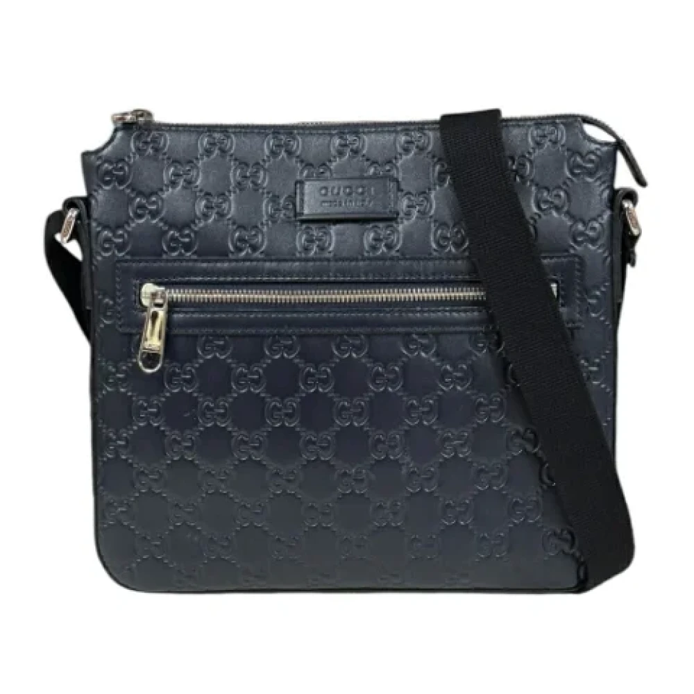 Gucci Vintage Pre-owned Leather shoulder-bags Blue Dames
