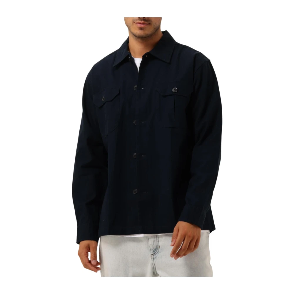 SELECTED HOMME Heren Overshirts Slh-canvas Workwear Overshirt Ls Donkerblauw