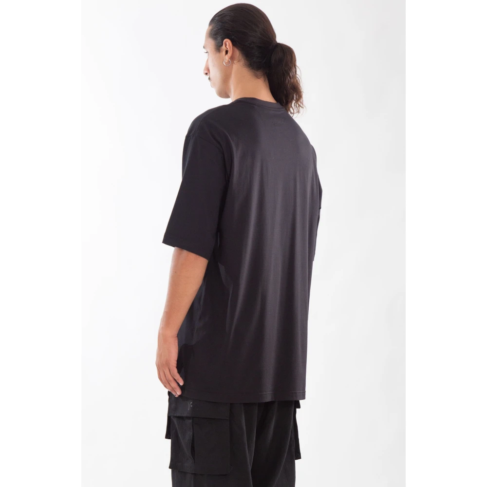 Y-3 Zwarte Boxy Korte Mouw Tee Black Heren