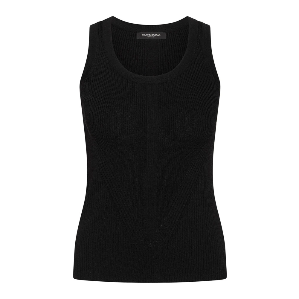 Bruuns Bazaar Women's Black Sleeveless Tops, Xs, Gallberrybbilyana Knit Top