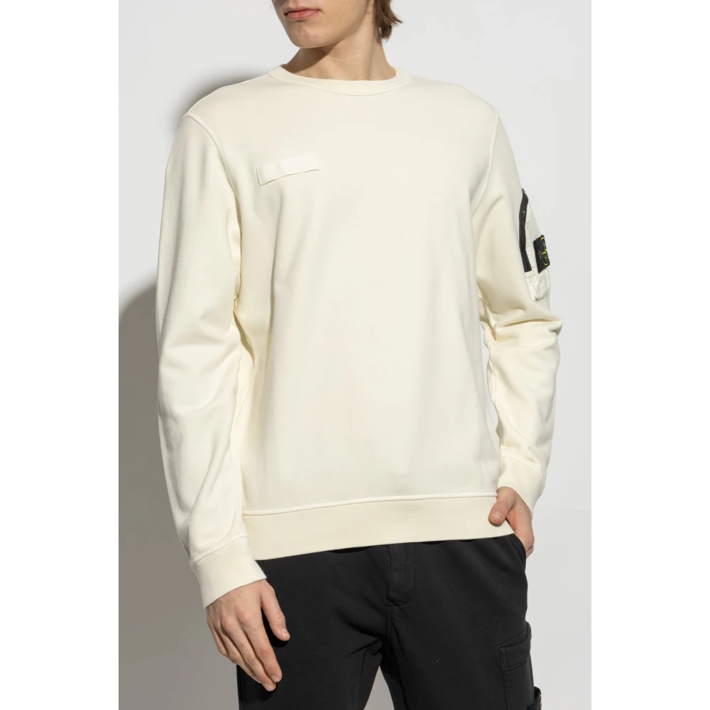 Stone Island Sweatshirt met logo Beige Heren