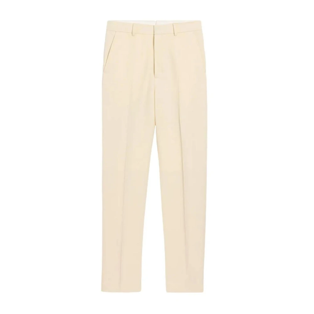 Ami Paris Uomo Beige Tailored Straight Leg Trousers