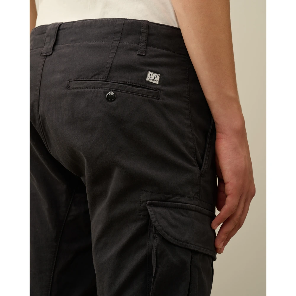 C.P. Company Stretch Sateen Lenszak Cargo Broek Black Heren