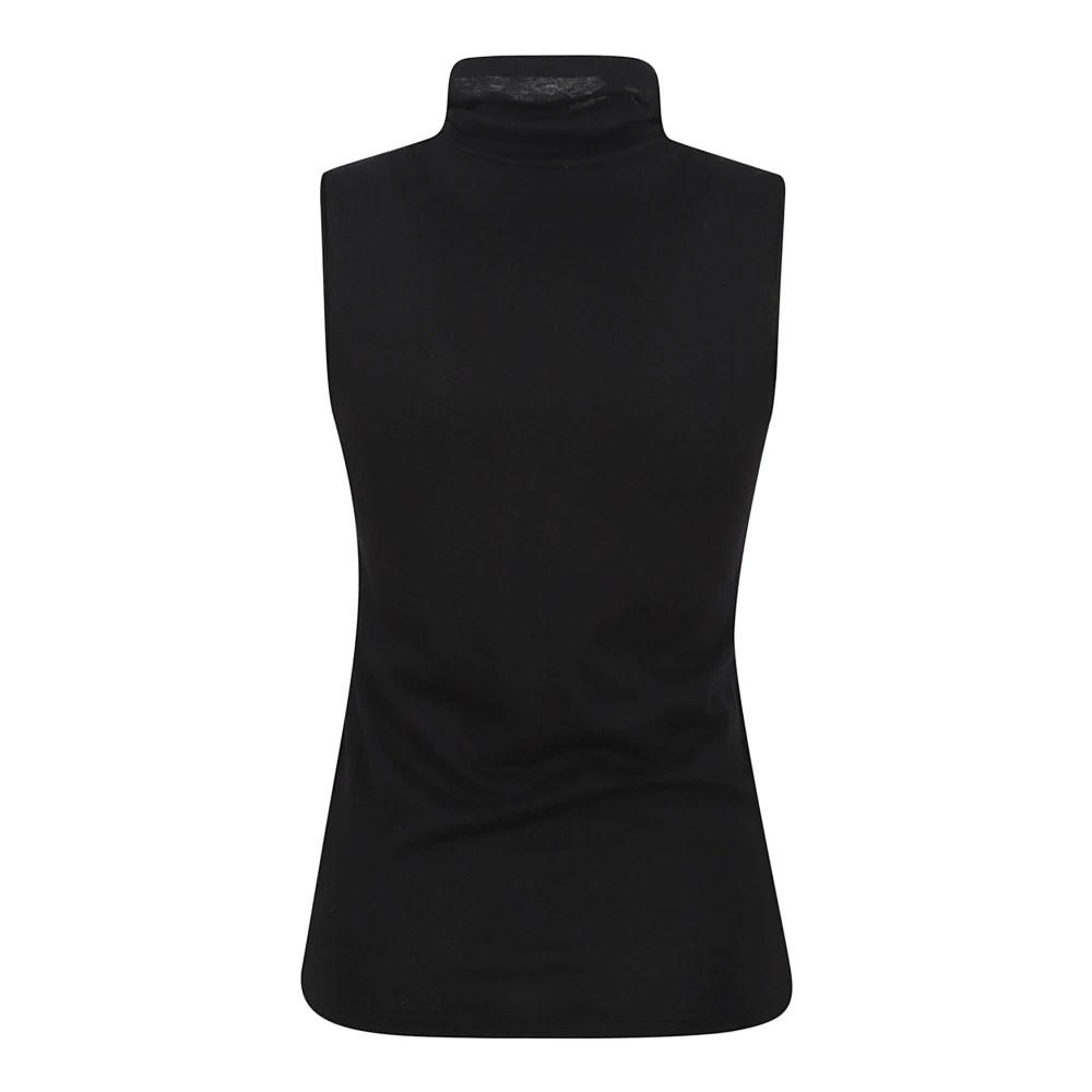 majestic filatures Zwarte Katoen Kasjmier Top Portugal Black Dames