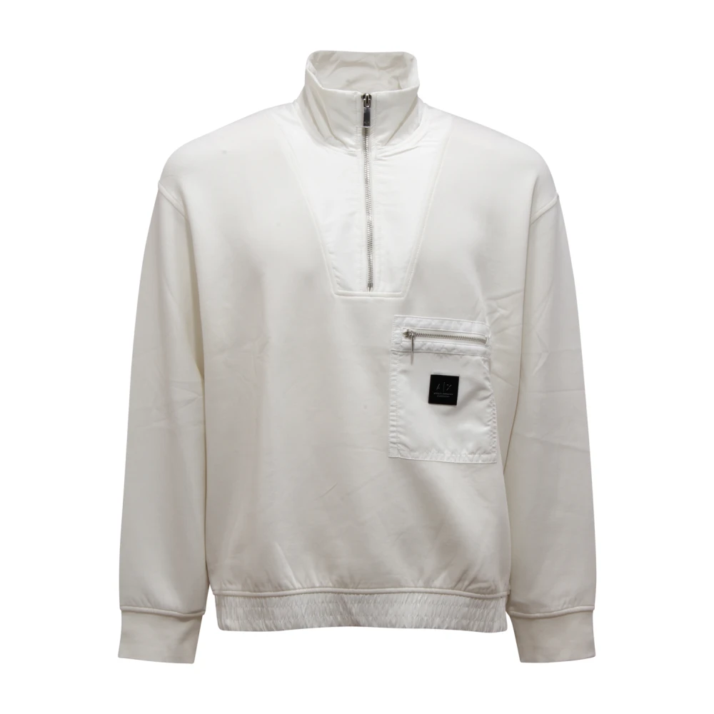 Armani Men's White Felpa Exchange Edition Sweatshirt - Sweatshirts - Xs - Sweatshirts & Hoodies