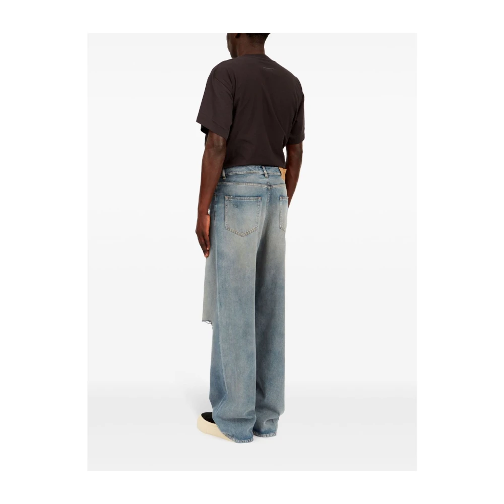 MM6 Maison Margiela Indigo Blauw Stonewashed Gescheurde Jeans Blue Heren