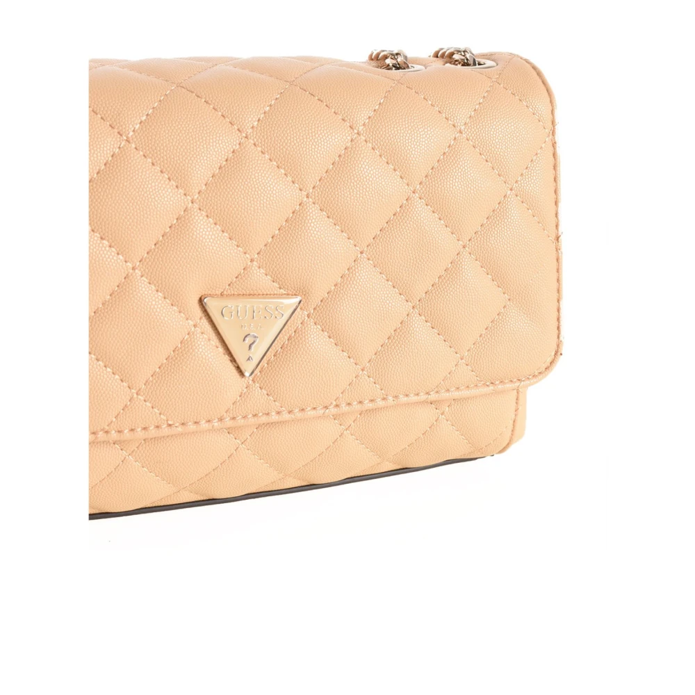 Guess Eco Carly PU Leren Schoudertas Brown Dames