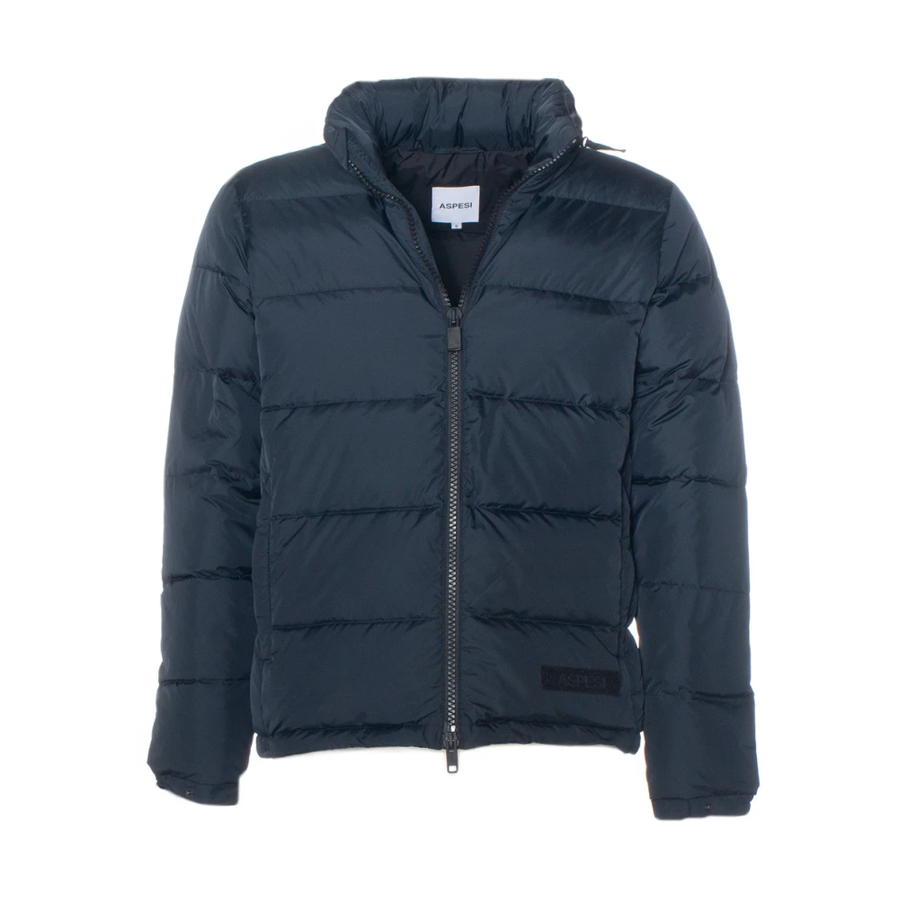 Aspesi Opvouwbare Puffer Jas met Capuchon Blue Heren