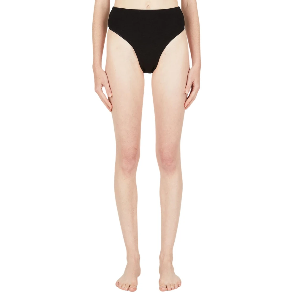 Ziah Women's Black 90S High Waisted Bouclê Bikini Bottoms - Bikinis - M - Swimwear