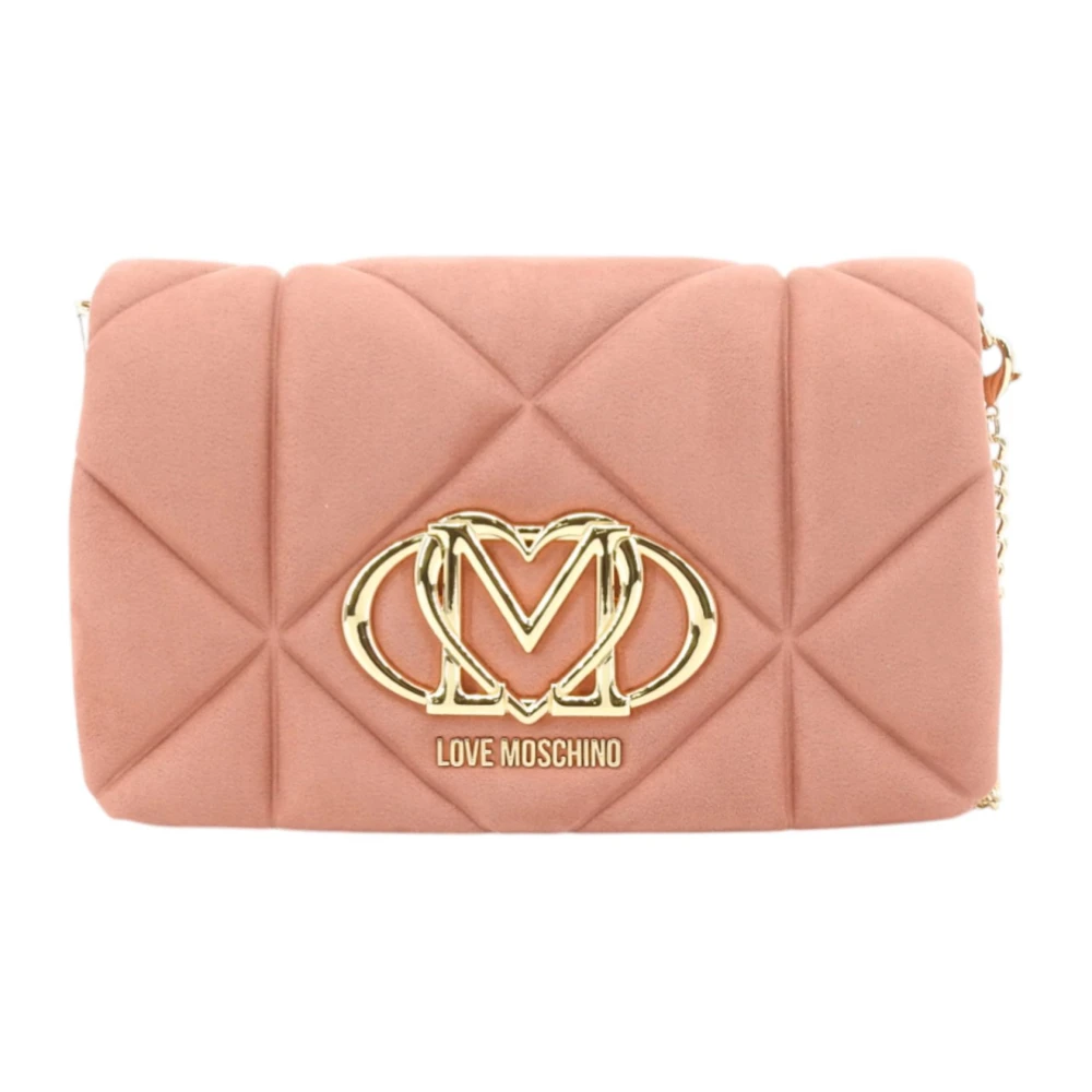 Love Moschino Women's Pink Soft Quilted Fabric Shoulder Bag