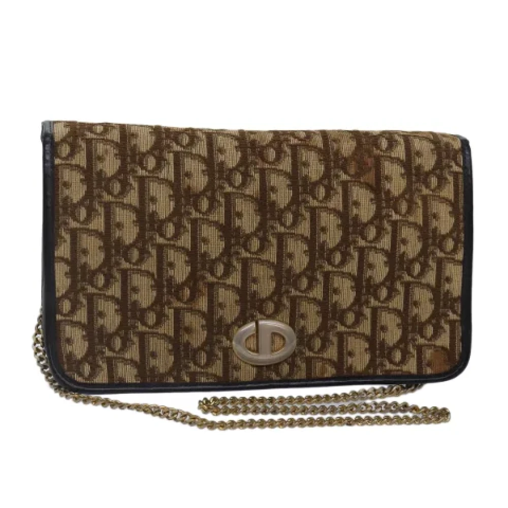 Dior Vintage Pre-owned Canvas shoulder-bags Brown Dames