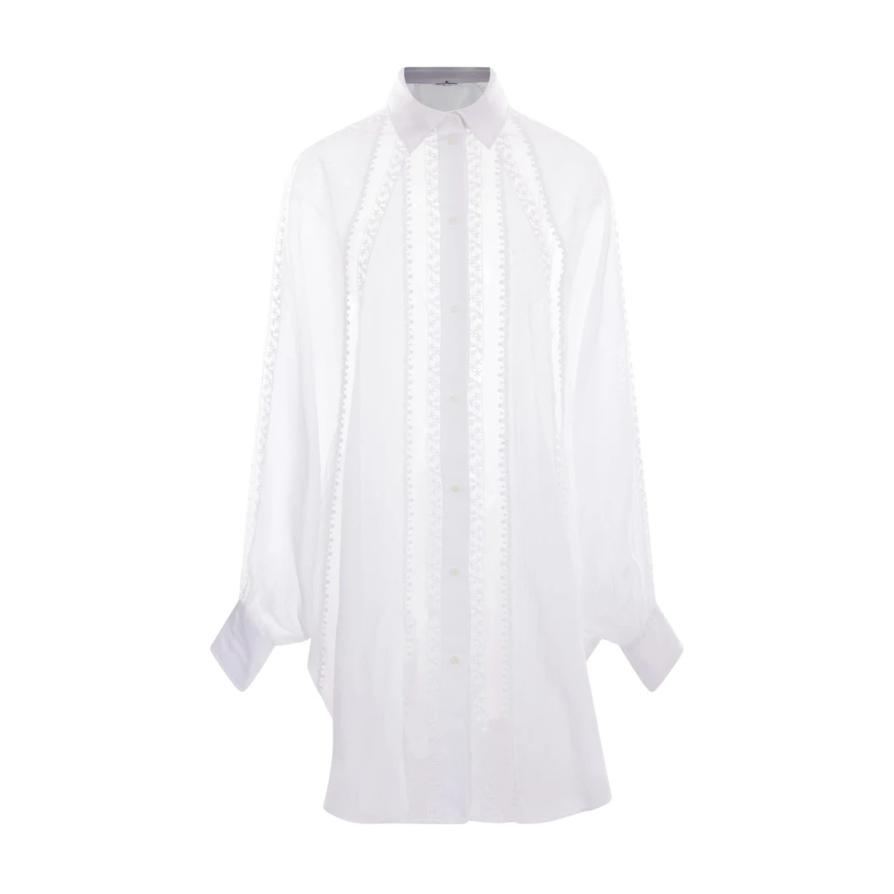 Ermanno Scervino Witte Oversized Kant Katoenen Overhemd White Dames