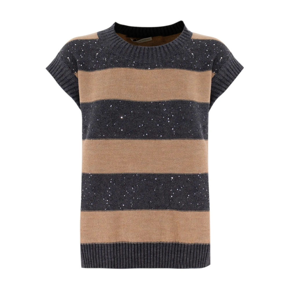 Le Tricot Perugia Pailletten Gebreide Shirt Multicolor Dames