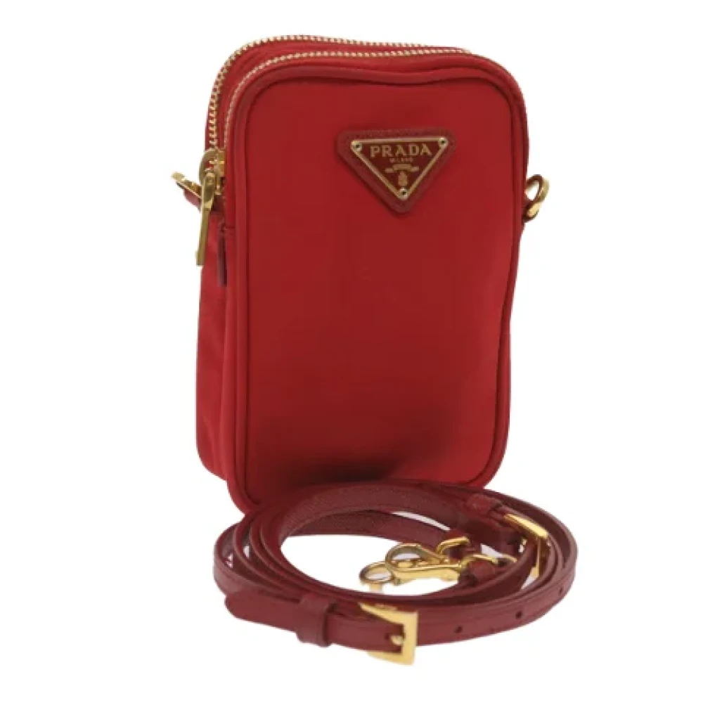Prada Vintage Pre-owned Nylon pouches Red Dames