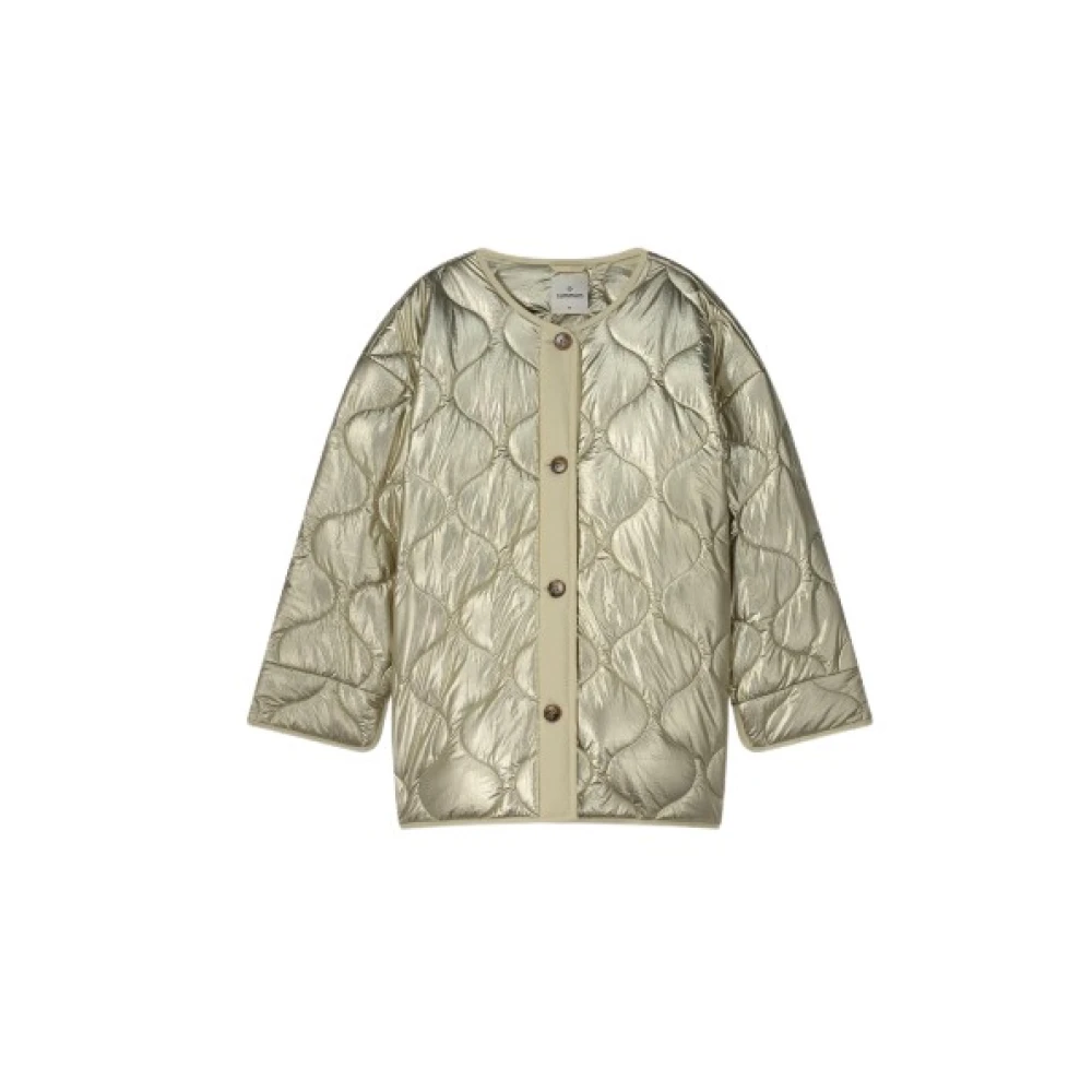 Summum Woman Metallic Gewatteerde Jas Gray Dames