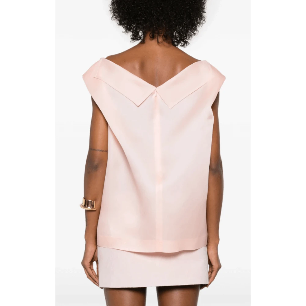 Khaite Roze Top met Rits en Kapmouwen Pink Dames
