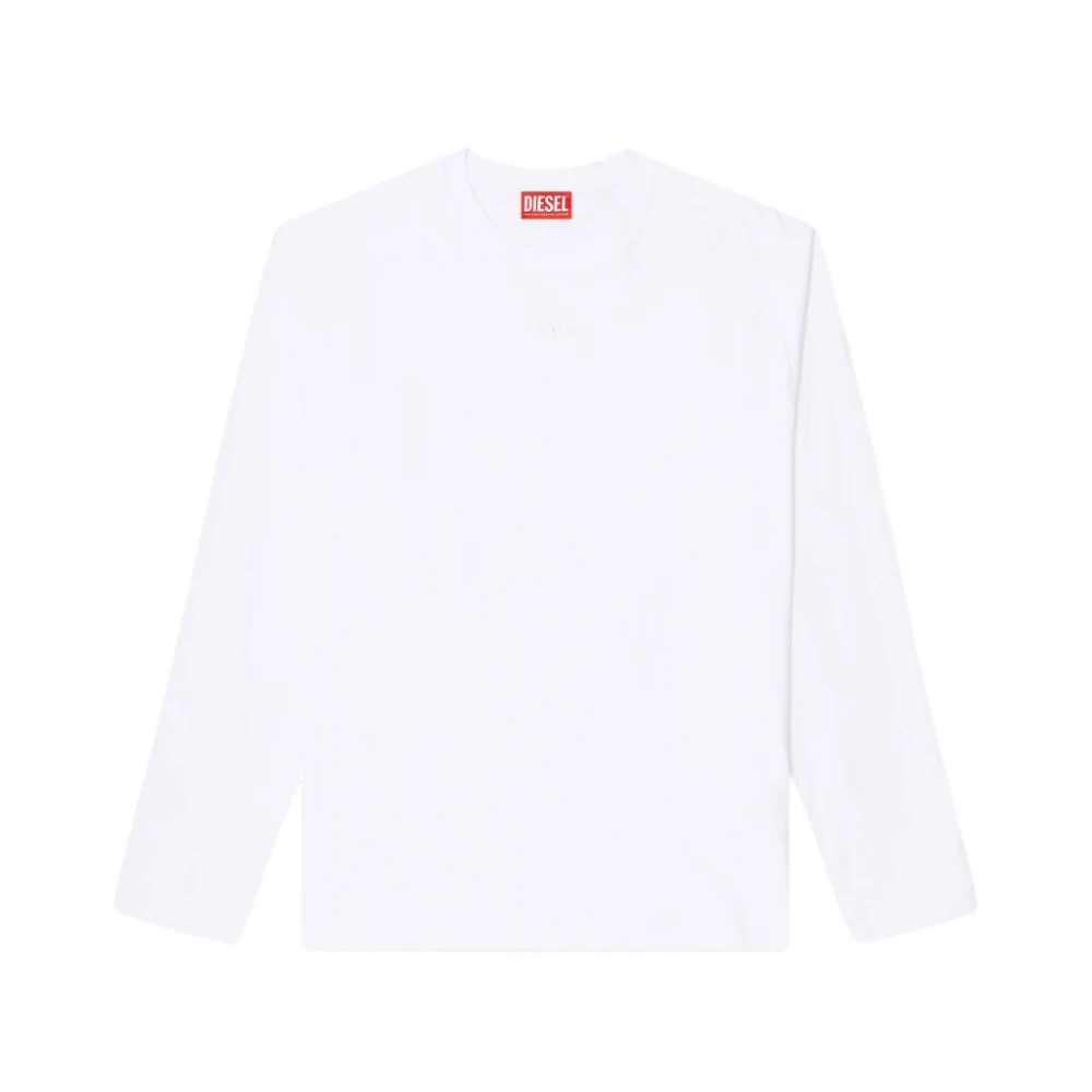 Diesel Mannelijk Wit Tops Heren, L, T-Shirts En Polo's