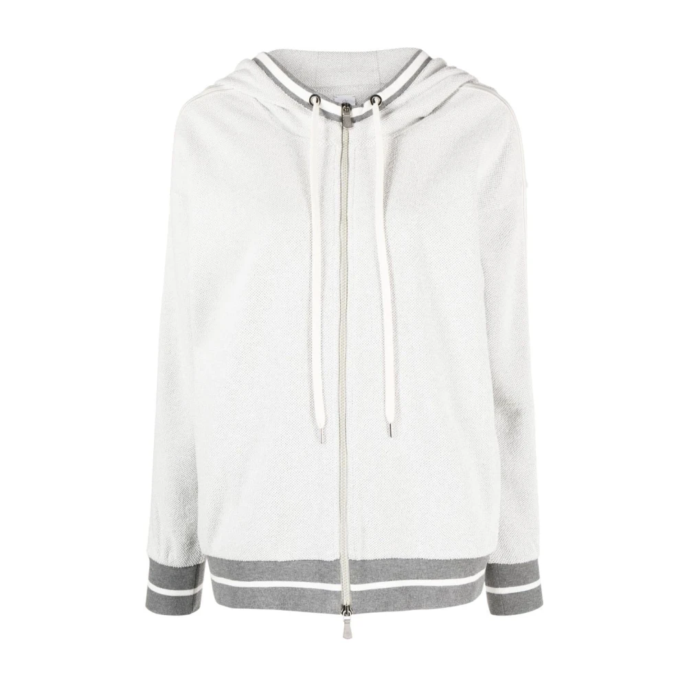 Eleventy Grijze Hoodie met Rits Gray Dames