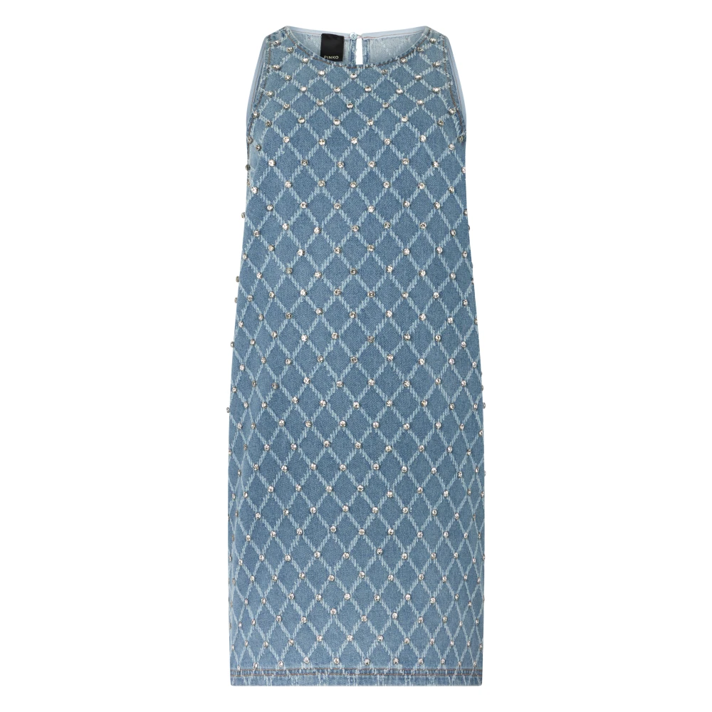 Pinko Women's Blue Midi Dresses, L, Amorino Dress