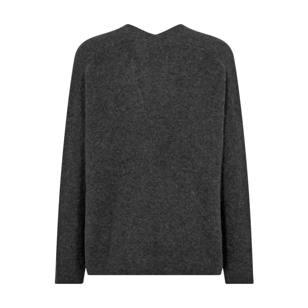 MOS MOSH V-hals Gebreide Trui MMThora Stijl Gray Dames