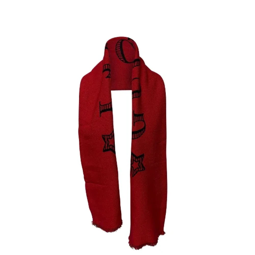 Gucci Vintage Pre-owned Wool scarves Red Dames