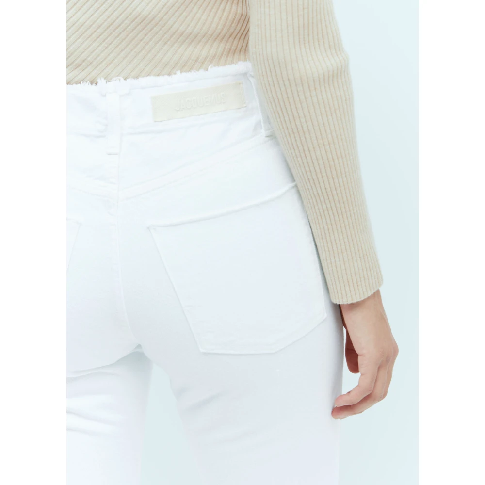 Jacquemus Garment-Dyed Denim Jeans White Dames