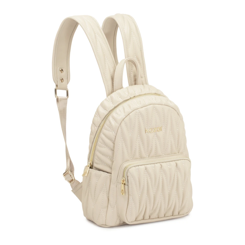 Kazar Gewatteerde leren rugzak Beige Dames
