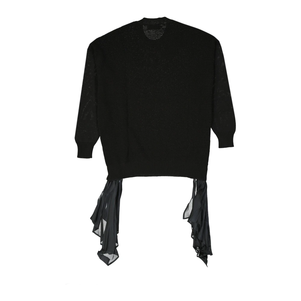 Dsquared2 Katoenen trui met trekkoord detail Black Dames