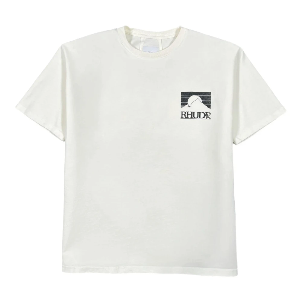 Rhude Men's White Crewneck Chest Logo T-Shirt - T-Shirts - M - Tops