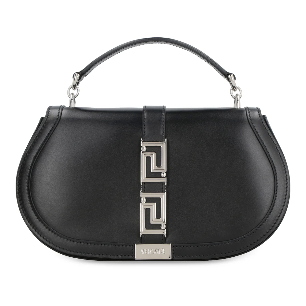 Versace Godin Leren Crossbody Tas Black Dames