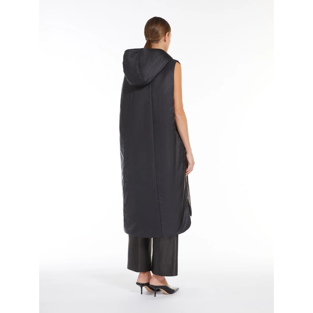 Max Mara Omkeerbaar waterafstotend vest met capuchon Black Dames