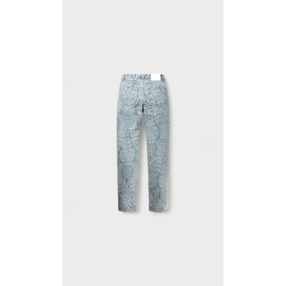 Daily Paper Straight Trousers Blue Heren