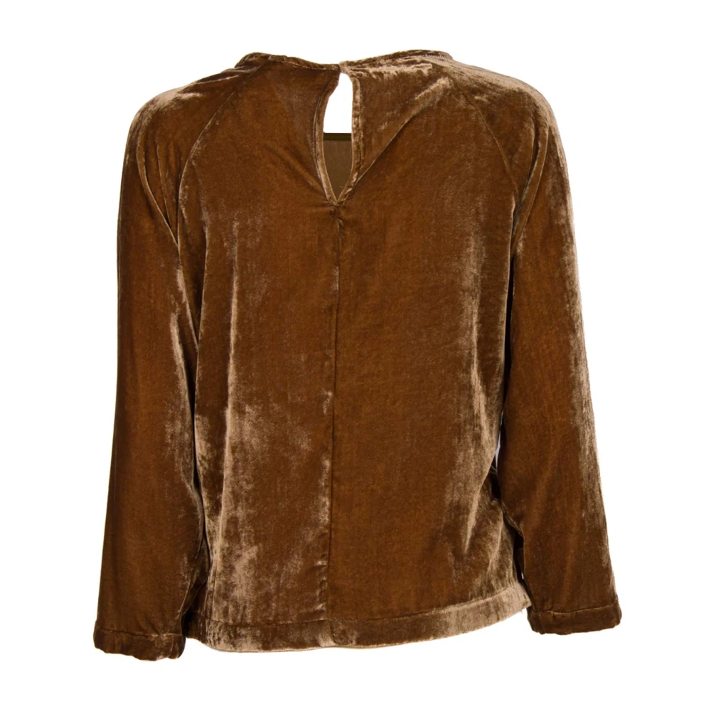 Ottod'Ame Chocolade Velvet Top Brown Dames